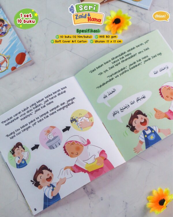 Seri Zaid dan Hana: 10 Buku Cerita Adab Islami Anak (Ahlan)