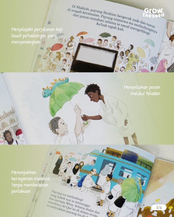 Payung Dinosaurus Hijau Hardcover (GrowTheSeed)