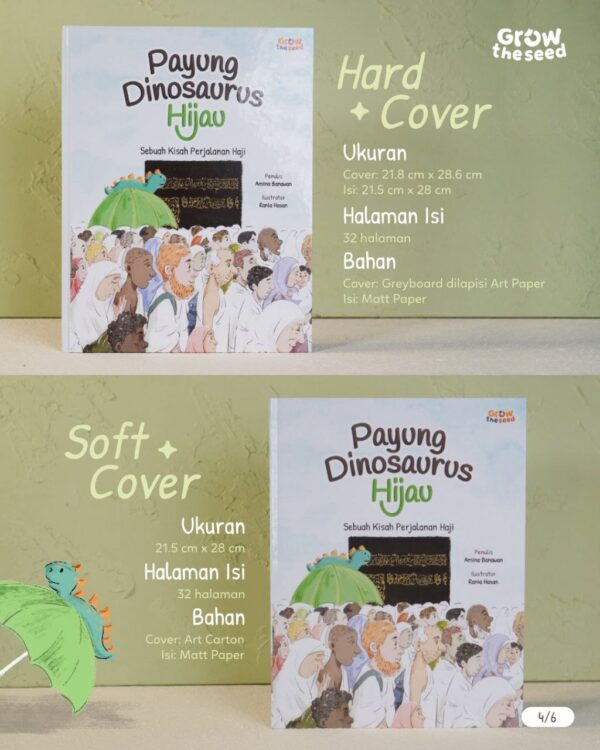 Payung Dinosaurus Hijau Hardcover (GrowTheSeed)