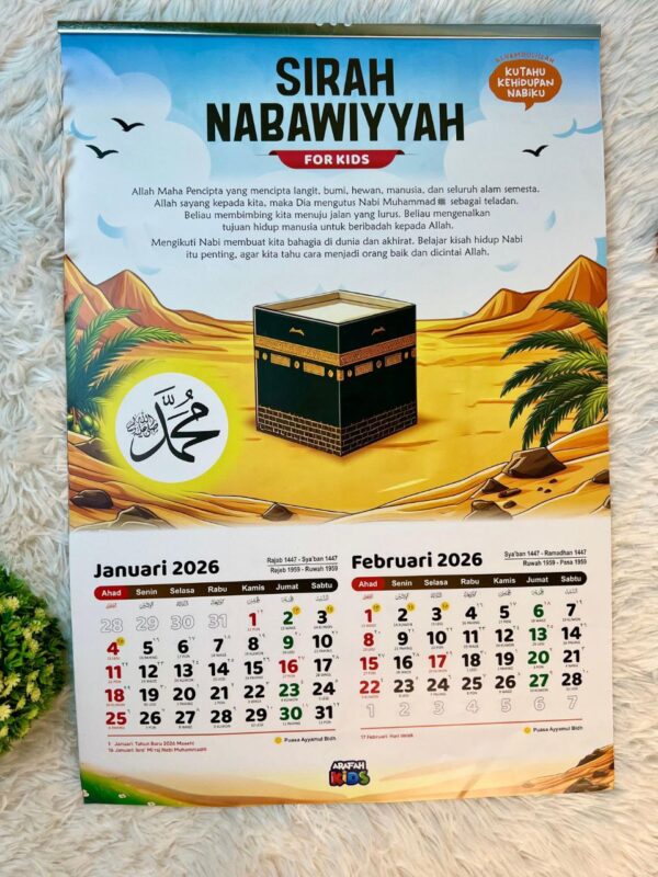 Kalender Anak Sirah Nabawiyyah Tahun 2026 (Arafah)