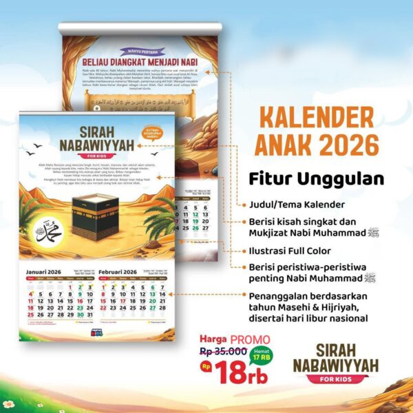 Kalender Anak Sirah Nabawiyyah Tahun 2026 (Arafah)