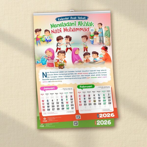 Kalender Anak Hebat 2026: Meneladani Akhlak Nabi (PQS)