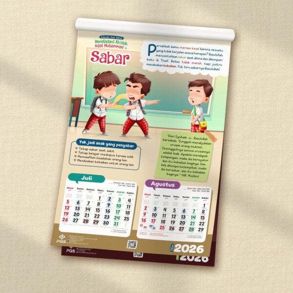 Kalender Anak Hebat 2026: Meneladani Akhlak Nabi (PQS)