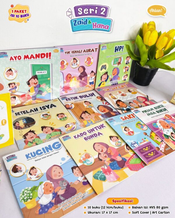IMG_20251201_200118_475 Seri 2 Zaid dan Hana : 10 Buku Cerita Adab Islami Anak (Ahlan)