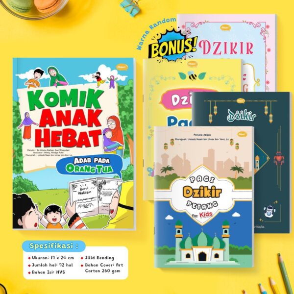 Komik Anak Hebat - Adab pada Orang Tua + Bonus Dzikir Pagi (Ahlan)